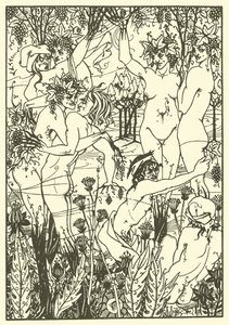 Viinitarhan ansa 1894 (litografia) tekijältä Aubrey (after) Beardsley