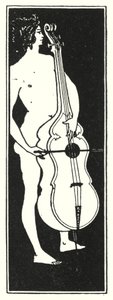 Nimiölehden koriste (kaiverrus) tekijältä Aubrey (after) Beardsley