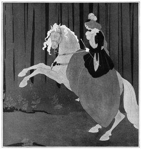 Nainen istumassa kasvatushevosella, 1898. tekijältä Aubrey Beardsley