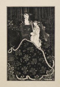 Joulukortti, viidenkymmenen piirustuksen kirjasta tekijältä Aubrey Beardsley