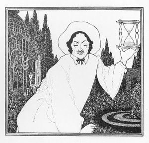 Kansisuunnittelu teokseen "The Pierrot of the Minute", 1897 tekijältä Aubrey Beardsley