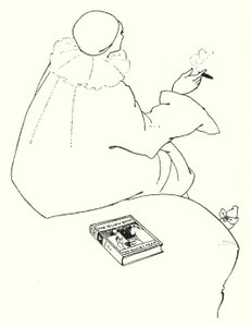 Suunnittelu kutsukortille tekijältä Aubrey Beardsley