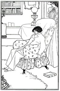 Huonekalut ja erilaiset esineet 1100- ja 1300-luvuilta tekijältä Aubrey Beardsley