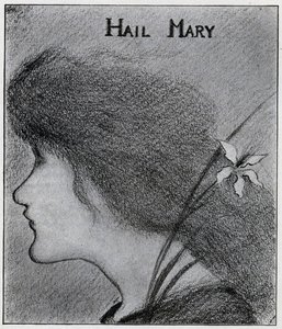 Terve Maria (lyijykynä) tekijältä Aubrey Beardsley