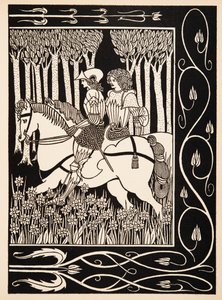 Kuinka kuningas Mark ja sir Dinadan kuulivat sir Palomidesin surun ja murheen La Beale Isoudin puolesta. tekijältä Aubrey Beardsley