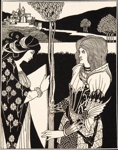 Miten Morgan Le Fay antoi Sir Tristramille kilven (yksityiskohta) tekijältä Aubrey Beardsley