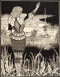 Kuinka Sir Bedivere heitti miekan Excalibur veteen tekijältä Aubrey Beardsley