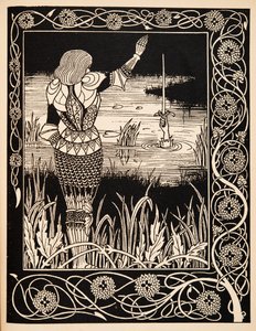Kuinka Sir Bedivere heitti miekan Excalibur veteen tekijältä Aubrey Beardsley