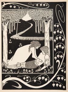 Kuinka Elaine-rouva tunsi Sir Launcelotin,1894(kaiverrus). tekijältä Aubrey Beardsley