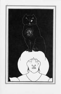 Kuvitus Edgar Allan Poen tarinaan Musta kissa, 1894-1895 tekijältä Aubrey Beardsley