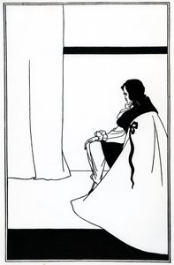 Kuvitus Edgar Allan Poen teokseen The Fall of the House of Usher, 1894 tekijältä Aubrey Beardsley