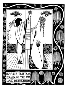 Kuvitus Sir Thomas Maloryn kirjaan Le Morte dArthur tekijältä Aubrey Beardsley