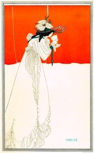 Isolde juomassa rakkauden suodatinta Aubrey Beardsleyn (1872-1898) Richard Wagner Tristanin ja Isolden oopperan jälkeen (Iseult tai Iseut, Yseut, Yseult, Ysolde) - Kelttiläinen arthurin legenda - Art Nouveau - kromolitografia (kromolitografia) W. Griggs ,  tekijältä Aubrey Beardsley