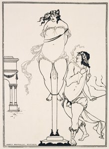 Juvenal ruoskii naista,1896 (kaiverrus) tekijältä Aubrey Beardsley