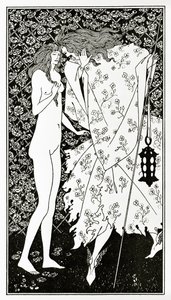 Salaperäinen ruusutarha, n. 1894 tekijältä Aubrey Beardsley