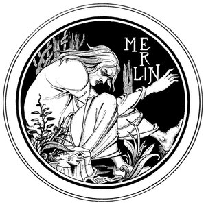 Merlin, piirros Sir Thomas Maloryn teoksesta "Le Morte d