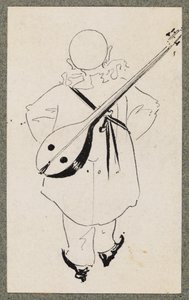 Pierrot mandoliinilla, 1894 tekijältä Aubrey Beardsley