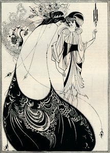 Riikinkukkotyttö, 1893 tekijältä Aubrey Beardsley