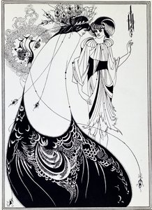 Peacock-hame. Oscar Wilden kuvitus Salomesta - Piirustus tekijältä Aubrey Beardsley