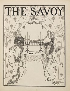 "Savoy"-lehden nro 1 otsikkosivu viidenkymmenen piirustuksen kirjasta tekijältä Aubrey Beardsley