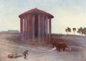 Rooma: Vesta-temppeli (värilitografia).