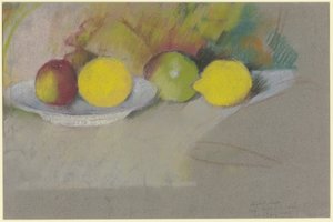 Omenoita ja sitruunoita, noin 1909-10 (pastelli paperille). tekijältä August Macke