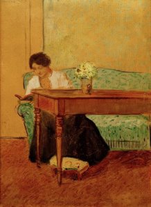 Elisabeth auf grünem Sohva, lesend tekijältä August Macke