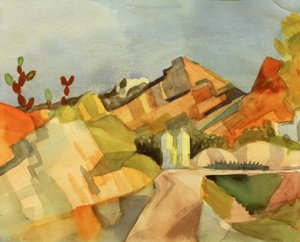 Felsige Landschaft tekijältä August Macke