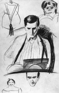 Franz Marc, muotokuva / Piirustus Macke tekijältä August Macke