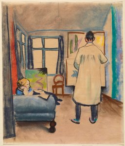 Franz ja Maria Marc August Macken ateljeessa Bonnissa tekijältä August Macke