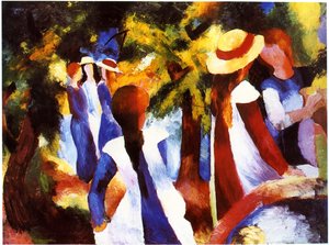 Tyttöjä puiden alla tekijältä August Macke