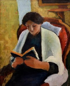 Lesende Frau im roten Sessel tekijältä August Macke
