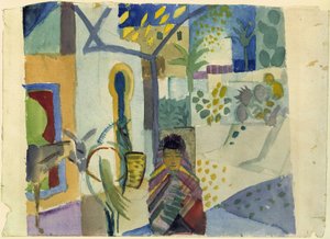 Tyttö, hevonen ja aasi tekijältä August Macke