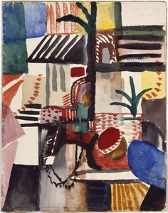 Mies aasin kanssa Tunisia, 1914 tekijältä August Macke