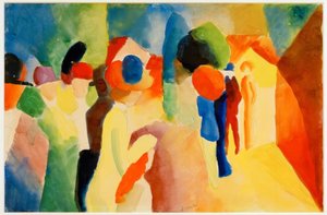 Mit gelber Jacke tekijältä August Macke