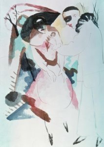 Pierrot ja Dame tekijältä August Macke