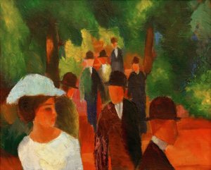 Promenade (mit weißem Mädchen in Halbfigur) tekijältä August Macke