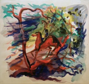 Reiter im Wald tekijältä August Macke