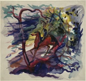 Ratsastaja metsässä tekijältä August Macke
