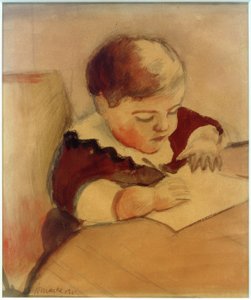 Walter, maalaamassa pöydän ääressä tekijältä August Macke