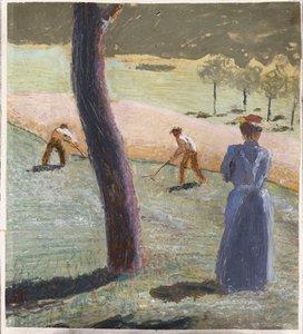 Työntekijät kentällä Kandernissa; Työntekijöitä pellolla lähellä Kandernia, 1907 tekijältä August Macke