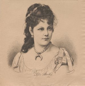 Pianisti ja säveltäjä Sophie Menterin muotokuva 1846-1918, 1883. tekijältä August Schubert
