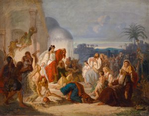 Saksa: Judith näyttää betulialaisille Holoferneksen katkaistun pään. tekijältä August von Heckel