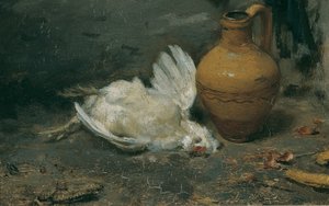 Asetelma kuolleella kanalla ja kannulla