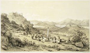 Yleisnäkymä Macaosta, levy 11 julkaisusta "Sketches of China", kaiverrus Eugene Ciceri (1813-90) 1842 (sävytetty litho)