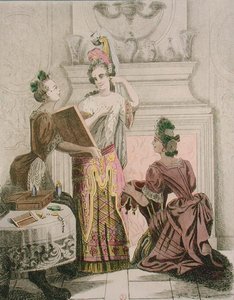 Taiteilijan pukuhuone (faksipainos 1600-luvun kaiverruksesta) tekijältä Auguste Alexandre Guillaumot