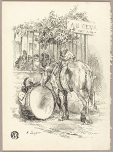 Hevonen ja apina selässä tekijältä Auguste Andre Lancon
