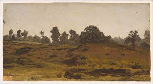 Näkymä pellolle, 1850-luvun alku (öljy paperille)
