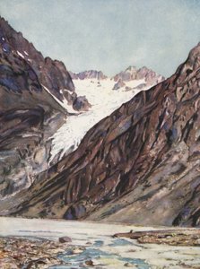 Ranska: Glacier Blanc Du Mt Pelvoux (värilitro) tekijältä Auguste Gerardin