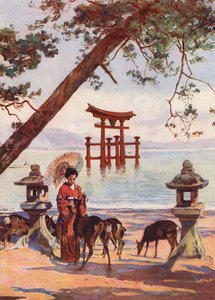 Torii Miyajimassa, Japani (värilitro)